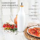 kitchentoolz Ceramic Olive Oil Dispenser Bottle - Vinegar EVOO Soy Sauce Holder - Minimalist White Kitchen Accessories - 16.9 oz Kitchen Oil Cruet Pour Bottle by CozyNest Decor