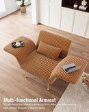 Txtin's Comfy Accent Chair Reading Chair for Bedroom Cozy Wing Arm Living Room Single Sofa Chair with Angle Adjustable Arms Brown Corduroy Easy Assembly by CozyNest Decor