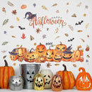 clothmile 38.18 x 36.15 Inch Halloween Wall Decals Halloween Pumpkins Bat Leaves Wall Stickers Removable Halloween Peel and Stick Sticker for Halloween Party Supplies Home Window Decor by CozyNest Decor