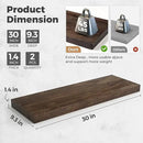 RICHFOCUS Elm Floating Shelves for Wall - 30" W x 9.3" D Rustic Solid Wood Shelves with Invisible Bracket, Wall-Mounted for Living Room, Bedroom, Kitchen Storage & Display, Set of 2, Walnut by CozyNest Decor