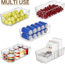 Clear Fridge Organizer, Refrigerator Organizer Bins with Handle, Freezer, Kitchen Cabinet, Pantry Organization, BPA Free Fridge Organizers (12.4 inch 8 Pack) by CozyNest Decor