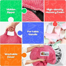 Hobestluk 2.5FT Bean Bag Chair Beanbags Small Bean Bag Chair with Filler Included Teardrop Bean Bag with Removable Cover for Bedroom Living Room (Small, Pink) by CozyNest Decor