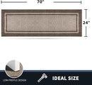 PURRUGS Dirt Trapping Door Mat 24" x 70", Non-Slip/Skid Machine Washable Entryway Rug, Shoes Scraper, Area Rug, Super Absorbent Welcome Mat for Muddy Wet Shoes and Paws, Beige & Grayish Brown by CozyNest Decor