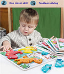 Wooden Toddler Puzzles Age 2-3,Montessori Toys for 2 3 Years Old Boys Girls, Jungle Puzzles for Toddlers 2-4, Toddler Toys Educational Learning Gifts for 2-3 by TinyTreasures Baby Boutique