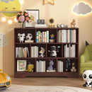 Book Shelf Set of 2, 10 Cubes Storage Organizer, 3-Tier Open Bookshelf Wooden Bookcase, Freestanding Cherry Bookshelf Cube Shelf for Living Room by CozyNest Decor