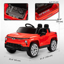 Qaba 12V Kids Ride on Truck, Chevrolet Silverado EV RST Licensed Electric Car with Parent Remote Control, Back Storage, Spring Suspension, Soft Start, Auxiliary Wheels, LED Lights, Music, MP3, Red by TinyTreasures Baby Boutique