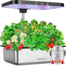 Hydroponics Growing System Herb Garden - HidroPony 15 Pods Indoor Gardening System with Grow Light, Stainless Steel Plants Germination Kit with Quiet Pump System, Gardening Gifts for Women by GreenHaven Gardens