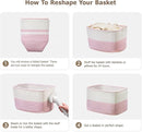 UBBCARE 4 Pack Baskets for Organizing, Woven Storage Baskets for Toys and Towel, Rectangle Cotton Rope Basket with Handles, 15''L x10''W x9''H, Pink by TinyTreasures Baby Boutique