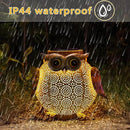 2 Pack Hanging Solar Lanterns - Garden Light Waterproof Metal Decorative Solar Lantern Lights Outdoor for Patio Yard Table Pathway with Owl Pattern by CozyNest Decor