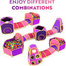 Playz 5pc Kids' Play Tents & Tunnels - Ball Pit for Toddlers, Basketball Hoop, Crawling Tubes, Pop-Up Playhouses, Baby Obstacle Course for Indoor or Outdoor Use by TinyTreasures Baby Boutique