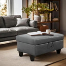 Ottoman Rectangular Storage Ottoman Bench, Faux Leather Footrest, Coffee Table, Stool Footstool with Hinged Lid for Living Room, Bedroom, Entryway, Gray, 28.5"x19"x17.5" by CozyNest Decor