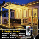 Connectable Outdoor Rope Lights, 50ft 600 LED Warm White Strip Light Plug in for Indoor with Waterproof 8 Modes, Outdoor String Lights for Camping, Garden, Backyard, Patio, Deck, Pool, Tree Décor by TinyTreasures Baby Boutique