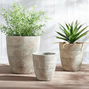 17.7"+13.8"+9.8" Dia Round Concrete Planter Set of 3, Large Indoor Outdoor Planter, Flower Pots with Drainage Holes and Sealing Plug for Garden, Patio, Home, Office Weathered Concrete Gray by GreenHaven Gardens