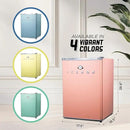 IBCR25BLS Compact, Energy Star Certified Small, Single Door Mini Fridge with Freezer Refrigerator, Large (2.5 cu ft), Blush Red by CozyNest Decor