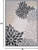 Beverly Rug Outdoor Rug 6x9 Modern Floral Tropical Area Rugs for Indoor and Outdoor Patio Easy to Clean Non Shedding Living Room Porch Garden Washable Outside Carpet (6 x 9 Beige) by CozyNest Decor
