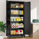 75" Tall Pantry Cabinet,Farmhouse Kitchen Pantry Storage Cabinets with 2 Doors and 5 Shelves,Black Metal Storage Cabinet,Large Cupboard for Home,Kitchen,Dining/Living Room by CozyNest Decor