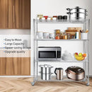 Rengue Wire Shelving with Wheels, 60"x 24"x72" Metal Storage Shelves, 4-Tier Heavy Duty Garage Storage Shelves, Chrome 2400LBS Capacity Wire Shelf Rack for Restaurant, Garage, Pantry, Kitchen by CozyNest Decor