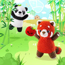 Crochet Kit for Beginners - 2PCS White and Red Panda Crochet Animal Kit with Step-by-Step Video Tutorials, Apple Crocheting Kit, Crochet Starter Kit for Kids and Adults, Beginners Knitting Kit by TinyTreasures Baby Boutique