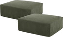 40" Square Stuffed Ottoman Pouf for Sofa Couch, Corduroy Poufs with Foam Chunk Filling, Furry & Fluffy Foot Stool Movable Ottoman. 40 * 31 Floor Poufs Foot Rest for Living Room, Green by CozyNest Decor