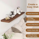 Fun Memories 72 Inch Floating Shelf, 12 Inch Deep Wall Shelf for Fireplace Mantel, Deep Storage Shelves for Home & Office, Wall Shelves with Invisible Bracket, Walnut, Set of 1 by CozyNest Decor