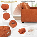 ACMEASE110“ Inches L-Shaped Pull Out Sofa Bed w/Storage Chaise & Adjustable Back, Chenille Sectional Sofa w/USB Port,Tufted Sleeper Couch w/Cup Holders for Living Room, Orange by CozyNest Decor
