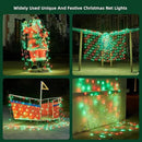 Led Net Lights Christmas Lights Outdoor Red and Green Christmas Net Lighting with 121Led Mini Globe Lights 5ftx5ft, Outdoor Indoor Fairy Mesh Net Lights for Christmas Tree, Bushes, Shrubs Decorations by GreenHaven Gardens