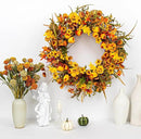 22 Inches Fall Wreaths for Front Door Rustic Autumn Wreath Farmhouse Fall Floral Wreaths with Tulips Orange Wildflowers for Wall Window Porch Indoor Outside by CozyNest Decor
