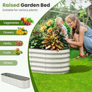Oval 8x2x1.5 FT Galvanized Raised Garden Bed Kit, 31 in 1 Large Metal Planter Box for Outdoor Gardening, 18” Garden Bed for Vegetables Flower Herb(Pearl White) by GreenHaven Gardens