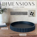 OAKOA Concrete Black Tray for Coffee Table - Round Black Decorative Tray for Table Decor - Bandejas Decorativas para La Sala - Coffee Table Centerpiece by CozyNest Decor
