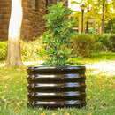 SnugNiture Raised Garden Bed, 2 PCS 2×2×1.5ft Round Galvanized Outdoor Planter Box, 17" Tall Deep Metal Garden Bed Kit for Planting Vegetables, Fruits, Flowers, Brown by GreenHaven Gardens