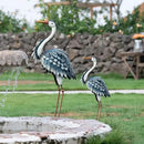 TERESA'S COLLECTIONS Garden Decor Blue Heron Sculptures & Statues Backyard Decor,24.5" Coastal Metal Cranes Decoy for Outdoor Decoration Outside Yard Art Patio Pond Pool Lawn,Housewarming Gift for Mom by GreenHaven Gardens