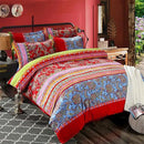 ABREEZE Bohemian Duvet Cover Set Colorful Red Boho Retro Bedding Set Damask Paisley Cotton Duvet Cover Tribal Reversible Bedding Exotic Style Comforter Cover 3-Piece Full by CozyNest Decor