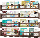 34Inch Nursery Bookshelves,Set of 4,Wall Floating Shelf Kids Coat Rack with 6Hooks,Hanging Book Shelf for Baby Nursery Room Décor (Dark Brown, 34) by TinyTreasures Baby Boutique