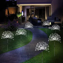 Unihoh Solar Garden Lights Outdoor, 4 Pack 120 LED Waterproof Decorative String Lights 8 Modes with Remote DIY Outdoor Decor for Pathway Walkway Yard (Cool White) by CozyNest Decor