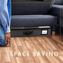 HOMELUX THEORY 2pc Under Bed Storage Containers, Bedroom Under the Bed Drawer Storage Organizer with Bins and Lids, Medium Underbed Clothes Storage Box Ideal for Blanket, Fabric, & Shoes (Dark Gray) by CozyNest Decor