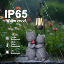 Cat Garden Statues with Solar Lantern Romantic Resin Kitty Couple Holding Rose Funny Cat Decor Gifts for Women Cats Figurines for Yard Lawn Porch Patio Decor by GreenHaven Gardens