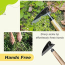 Japanese Weeding Sickle Hand Sickle，Hoe Gardening Tools for Weeding and Cultivating Weed Remover Tool High-Carbon Steel with Hard Solid Wood Handle Very Sharp (Wooden Handle) by GreenHaven Gardens