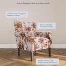 BELLEZE Modern Accent Chair for Living Room, High Back Floral Armchair with Wooden Legs, Upholstered Wingback Side Chair Padded Armrest Single Sofa for Living Room, Bedroom - Allston (Red Floral) by CozyNest Decor