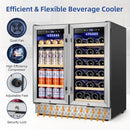 Tylza 30 Inch Wine and Beverage Refrigerator, Dual Zone Wine Beverage Cooler 30" with French Door, Under Counter Wine Beer Fridge Built-In or Freestanding, Holds 29 Bottles and 110 Cans TYBC200 by CozyNest Decor