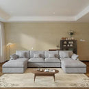 JACH U-Shaped Sectional Couches for Living Room, Cloud Sectional Couch with Deep Seat, 155.9" Modular Sofa with Chaise, Covers Removeable & Washable, Sofas Furniture for Living Room, Light Grey by CozyNest Decor