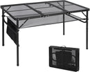 REDCAMP 48x24 Long Folding Grill Table for Outside, Lightweight Portable Double Layer Metal Aluminum Outdoor Grill Table with Adjustable Height Legs, Great for Camping Picnic Cooking BBQ, Black 4ft by GreenHaven Gardens