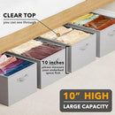 SpaceAid 4 Pack 10" High Under Bed Storage Containers, Large Underbed Storage Organizer Bins with Lids for Bedroom, Dorm, Clothes, Closet Organization, Bed Sheets and Blankets (Gray) by CozyNest Decor