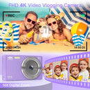 Digital Camera for Teens, FHD 4K 44MP Digital Camera Purple with 64GB SD Card 16X Digital Zoom, Cameras for Photography Compact Point and Shoot Camera for Teen Boys Girls Kids Camera Digital Purple by TinyTreasures Baby Boutique