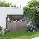 80 Gallon Resin Deck Box, Lockable Patio Outdoor Storage Box for Furniture, Garden Tools and Tools Storage, Waterproof Outside Storage Boxes - Grey by CozyNest Decor
