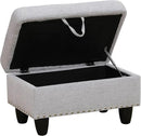 Ottoman Rectangular Storage Ottoman Bench, Flannel Footrest Stool Footstool with Lid for Living Room, Bedroom, Entryway, Gray White, 28.5"x19"x17.5" by CozyNest Decor