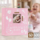 Lanpn Baby Photo Album 4x6 600 Pockets, Linen Cover Photo Book Newborn Bebe Album Memory Book with Front Window Holds 600 Horizontal and Vertical Pictures Gift for Boy Girl Baby Shower Pink by TinyTreasures Baby Boutique