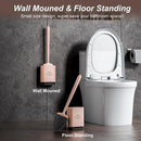 Sellemer Toilet Brush and Holder Set - Flexible Toilet Bowl Brush Head with Silicone Bristles, Compact Size for Storage and Organization, Ventilation Slots Base (1 Pack, Rose Gold) by CozyNest Decor
