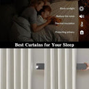 RAIN CITY 104 Inch Long Black Out Curtains 2 Panels Custom Drapery Neutral Blackout Pleated Ceiling Track Curtain for Dining Room Linen Textured Back Tab with Hooks 50"x104" by CozyNest Decor