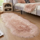 AMTOVO Faux Sheepskin Rug, Pink Ultra Soft Fluffy Shag Area Rug, 2 x 6 ft Faux Fur Rug for Bedroom Sofa Throw Cushion Room Decor, Sheepskin by CozyNest Decor
