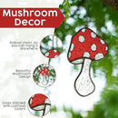 SENSORY4U Fly Agaric Hand-Painted Mushroom Stained Glass Suncatcher 3-Pack - Moon and Toadstool Window Hanging Ornaments - Nature-Inspired Home Décor for Plant and Mushroom Lovers by GreenHaven Gardens